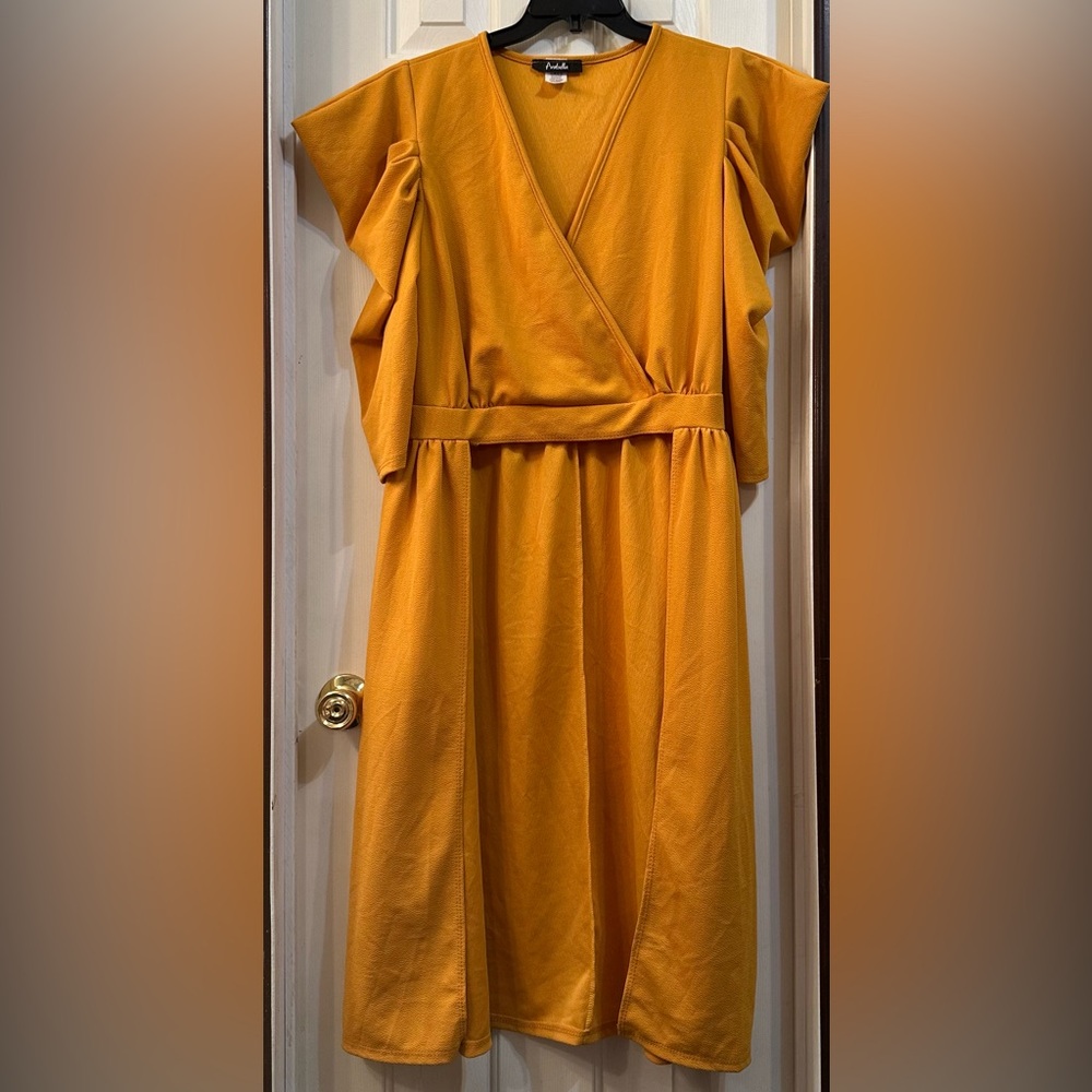 Arabella Long Sleeve Top/Cover, Goldenrod, Size 2X